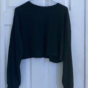 Cropped black sweater